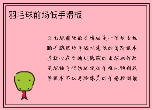 羽毛球前场低手滑板